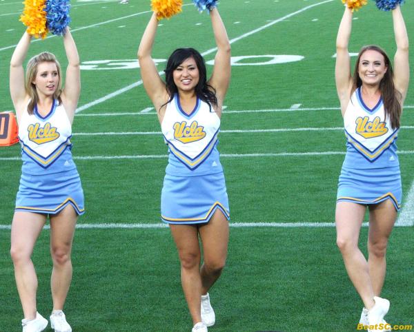 UCLA Cheerleaders:  Outstanding in their field, out standing on the field.
