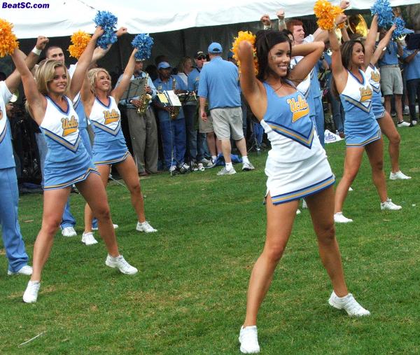 There is something calming about smiling cheerleaders — like everything’s going to be alright.