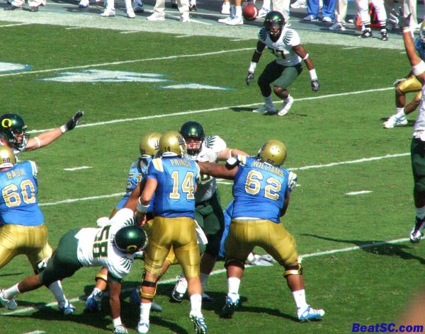 WTF?  Here’s the Pick Six that killed the Bruins.  I admit it:  Kevin Craft would not have done much worse.