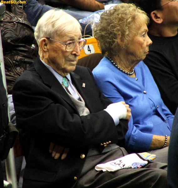 Even Coach Wooden was on hand to honor the 1970 team — It was JRW’s only trip to Pauley this season (He didn’t miss much).