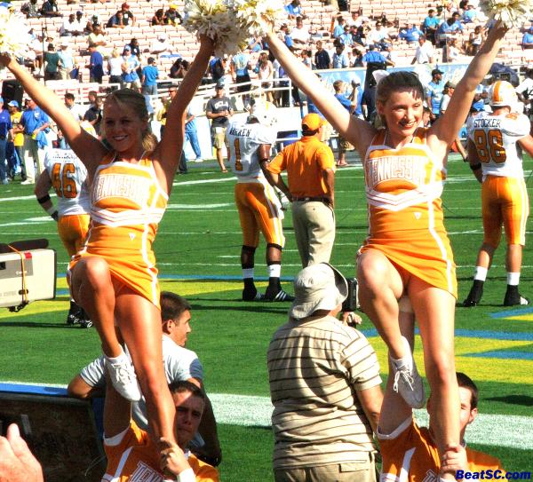 I know Knoxville Football fans are intense and they love their cheerleaders.  Look — There’s a Stocker in the background.